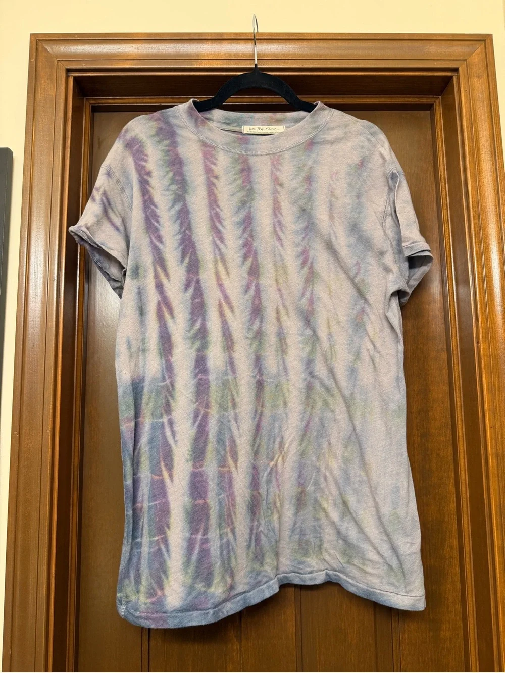 Free People Lavender Tie-Dye Short Sleeve Tee